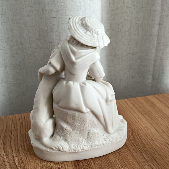 Copeland Parian Ware Figure 'Girl with Bloodhound' c1870 - Picture 3 of 5